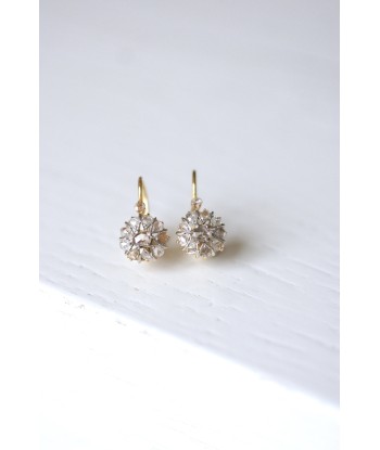 Boucles d'oreilles dormeuses anciennes en or, argent, et diamants Comparez et commandez 