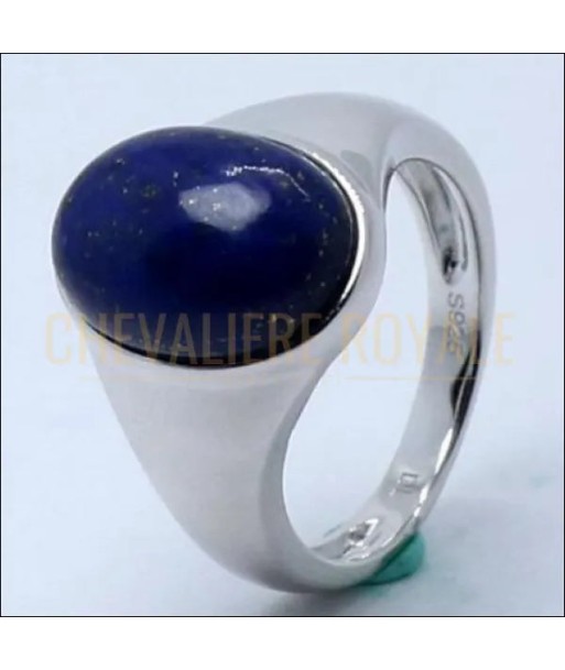 Chevalière femme argent avec la pierre naturelle lapis lazul online