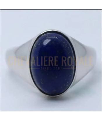 Chevalière femme argent avec la pierre naturelle lapis lazul online