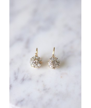 Boucles d'oreilles dormeuses anciennes en or, argent, et diamants Comparez et commandez 