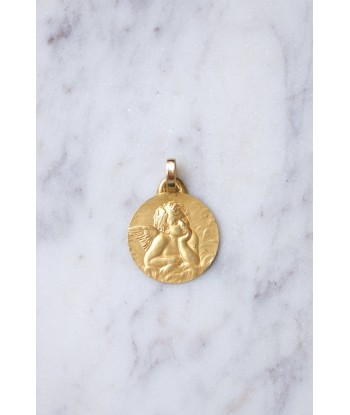 Médaille de baptême vintage Ange Penseur en or jaune 18Kt prix