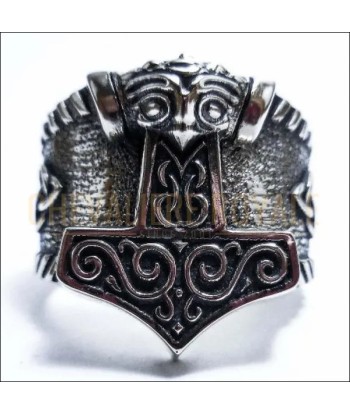 Chevalière argent l'amulette de protection le marteau de Thor livraison et retour toujours gratuits