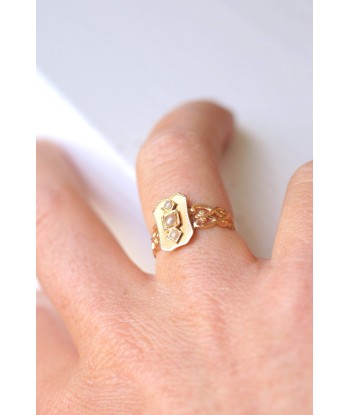 Bague marquise ancienne en or rose 18Kt et perles de pas cher