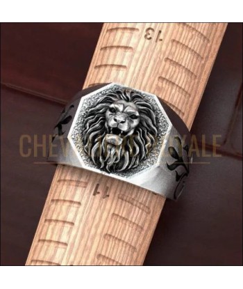 Chevalière tête de lion le symbole du courage et de l'excellence À commander