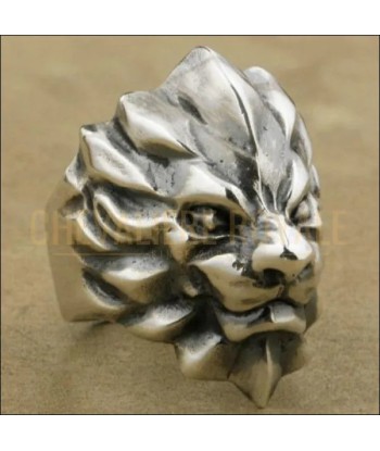 Chevalière tête de lion en argent massif au design 3D le pouvoir Par le système avancé 