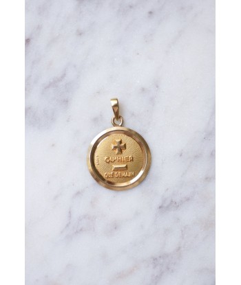 Pendentif médaille d'amour A.AUGIS en or jaune 18Kt brillant des détails fins