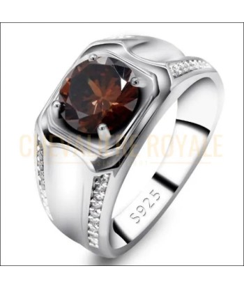 Bague chevalière homme argent 925 avec la pierre CZ en stock