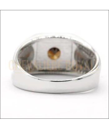 Bague chevalière homme argent 925 avec la pierre CZ en stock