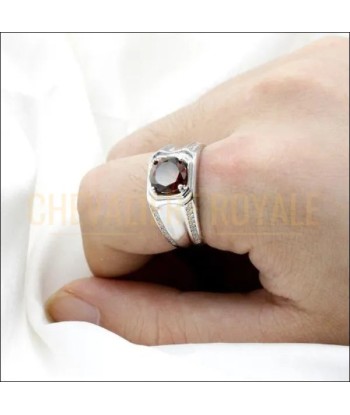 Bague chevalière homme argent 925 avec la pierre CZ en stock