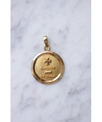 Pendentif médaille d'amour A.AUGIS en or jaune 18Kt brillant des détails fins