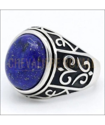 Chevalière homme argent avec Lapis Lazuli 12*14 mm (9 gr) basket pas cher