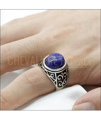 Chevalière homme argent avec Lapis Lazuli 12*14 mm (9 gr) basket pas cher