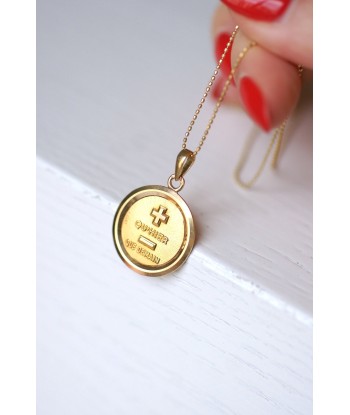 Pendentif médaille d'amour A.AUGIS en or jaune 18Kt brillant des détails fins