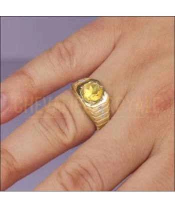 Chevalière homme or jaune 10-14-18 carats avec pierre de citrine sur le site 