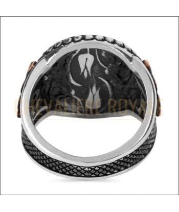 Chevalière homme argent exclusive en nacre de forme ronde Paris Déstockage Promo