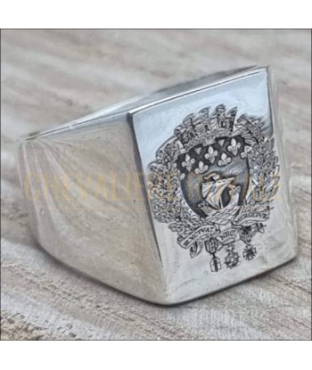 Chevalière rectangulaire personnalisée en argent massif 8 g vente chaude votre 