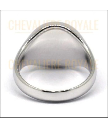 Chevalière homme argent personnalisable ronde classique est présent 