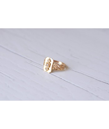 Bague marquise ancienne en or rose 18Kt et perles de pas cher