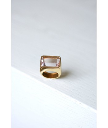 Bague chevalière vintage en or jaune et morganite 15.00 Cts Economisez 