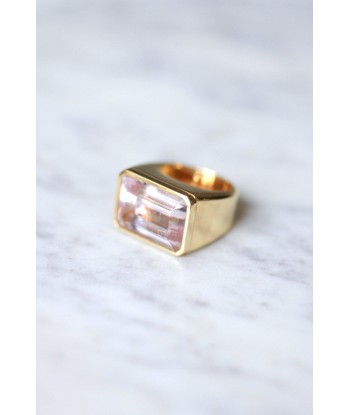 Bague chevalière vintage en or jaune et morganite 15.00 Cts Economisez 