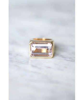 Bague chevalière vintage en or jaune et morganite 15.00 Cts Economisez 