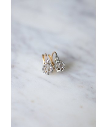 Boucles d'oreilles dormeuses anciennes en or, platine, et diamants 50-70% off 