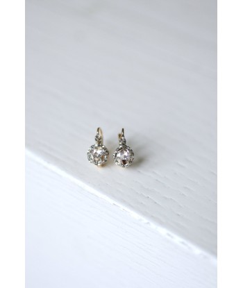 Boucles d'oreilles dormeuses anciennes en or, platine, et diamants 50-70% off 