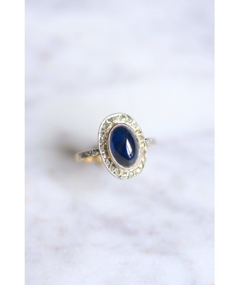 Bague Belle Epoque saphir cabochon 3.50 Cts entourage diamants sur or online