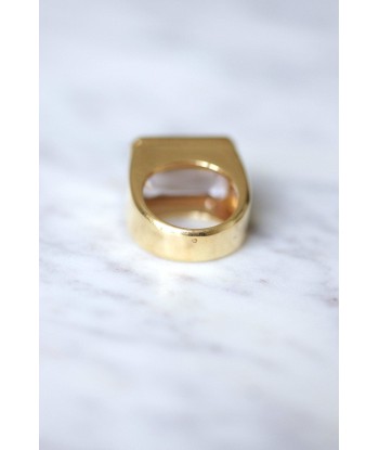 Bague chevalière vintage en or jaune et morganite 15.00 Cts Economisez 