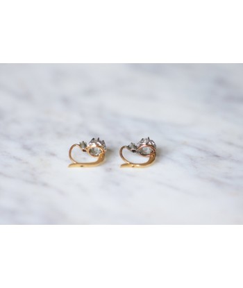 Boucles d'oreilles dormeuses anciennes en or, platine, et diamants 50-70% off 