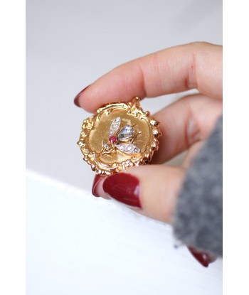 Broche ancienne Victorienne en or et mouche diamant solde