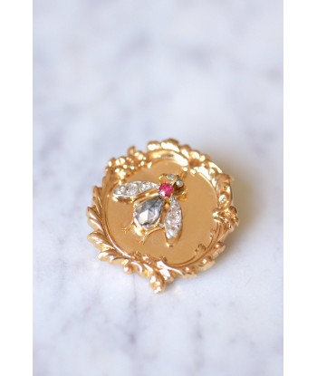 Broche ancienne Victorienne en or et mouche diamant solde