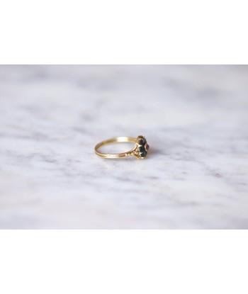 Bague Victorienne grenat et jaspe sanguin en or jaune 18Kt en ligne