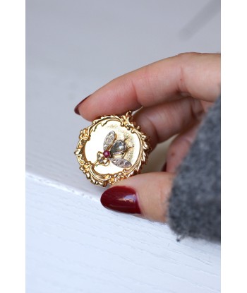 Broche ancienne Victorienne en or et mouche diamant solde