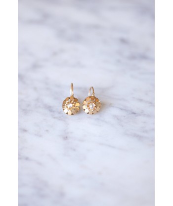 Boucles d'oreilles dormeuses anciennes en or rose et diamants vente chaude votre 