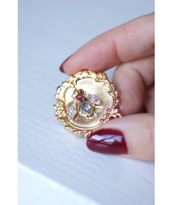 Broche ancienne Victorienne en or et mouche diamant solde