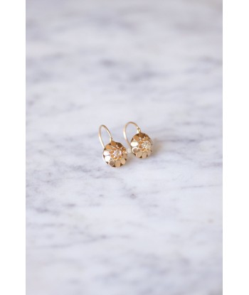 Boucles d'oreilles dormeuses anciennes en or rose et diamants vente chaude votre 