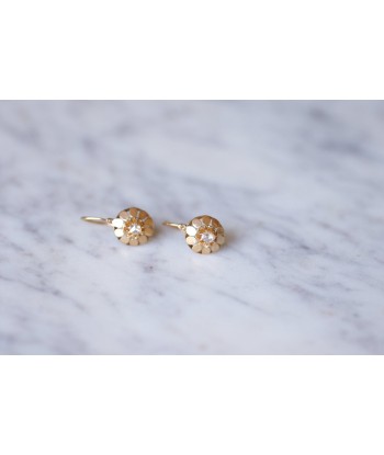 Boucles d'oreilles dormeuses anciennes en or rose et diamants vente chaude votre 