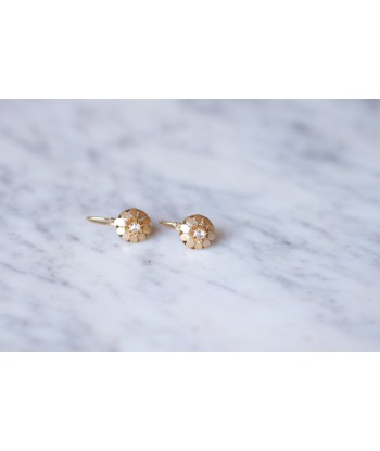 Boucles d'oreilles dormeuses anciennes en or rose et diamants vente chaude votre 