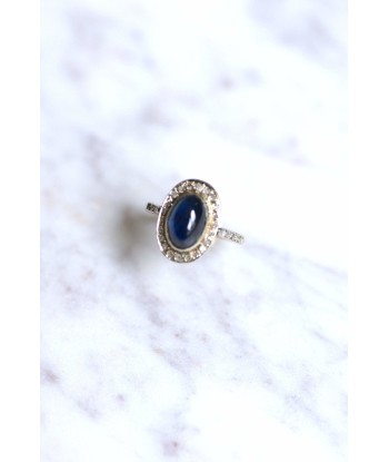 Bague Belle Epoque saphir cabochon 3.50 Cts entourage diamants sur or online