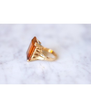 Bague de cocktail vintage citrine madère 17 Cts sur or jaune 18Kt offre 