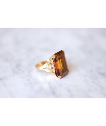 Bague de cocktail vintage citrine madère 17 Cts sur or jaune 18Kt offre 