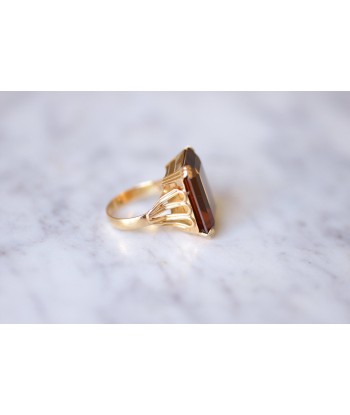 Bague de cocktail vintage citrine madère 17 Cts sur or jaune 18Kt offre 