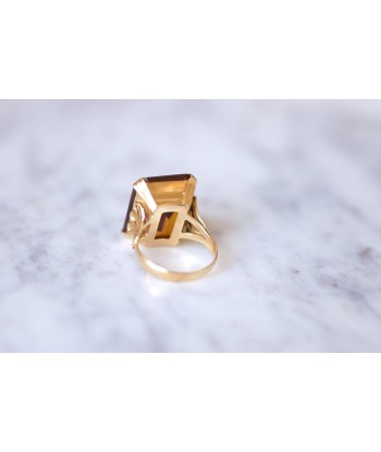 Bague de cocktail vintage citrine madère 17 Cts sur or jaune 18Kt offre 