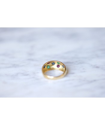 Bague jonc constellation en or jaune 18Kt, saphirs, émeraudes, et rubis vente chaude votre 