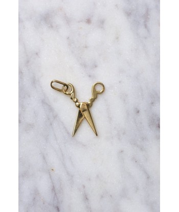 Pendentif charm vintage ciseaux en or jaune 18Kt l'évolution des habitudes 