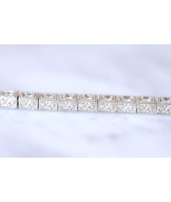 Bracelet ligne Art Déco en platine et diamants, 3.30 Cts france