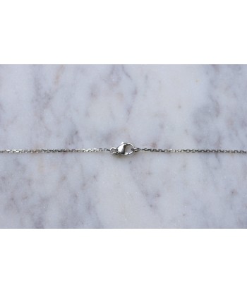 Collier Solitaire style Art Déco or blanc et diamant brun champagne briolette 0,90Ct Véritable concentré