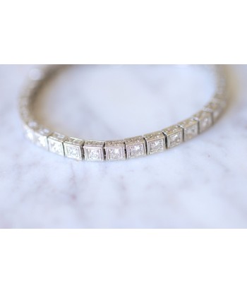 Bracelet ligne Art Déco en platine et diamants, 3.30 Cts france