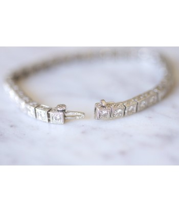 Bracelet ligne Art Déco en platine et diamants, 3.30 Cts france